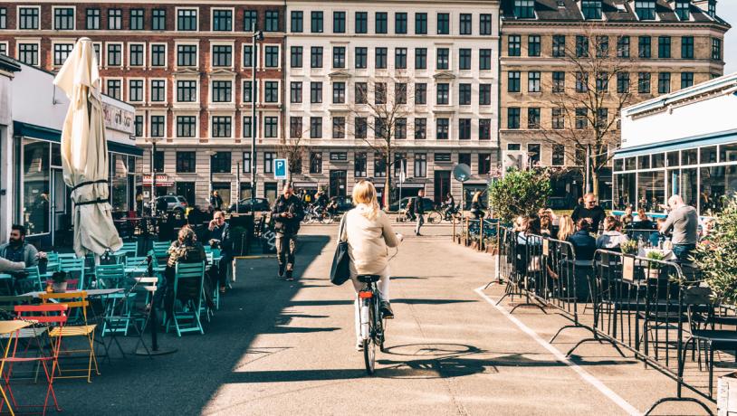 Biking in The Meatpacking District in Copenhagen