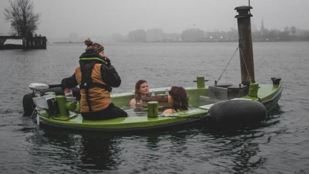 Sailing in a hot tub in Copenhagen's harbour on a winter's day
