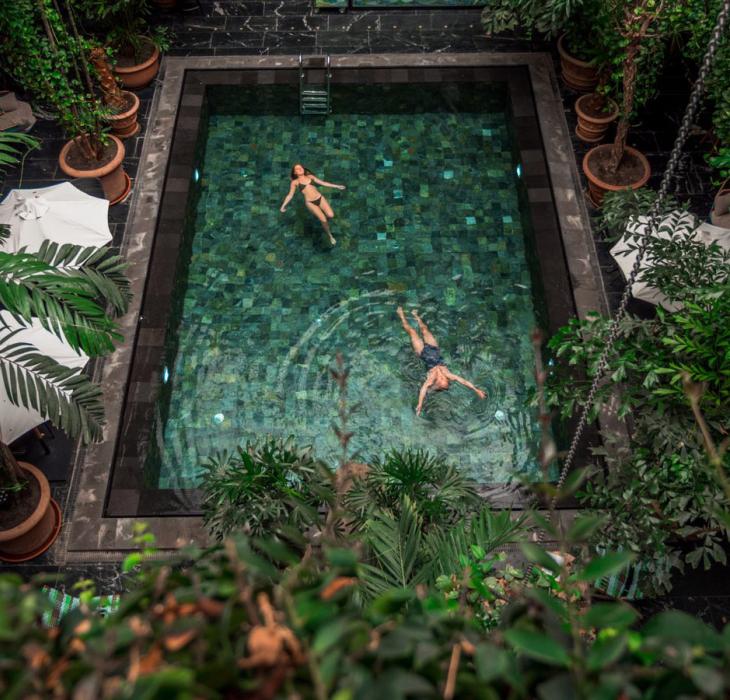 Enjoy the indoor pool at the beautiful Hotel Manon Les Suites